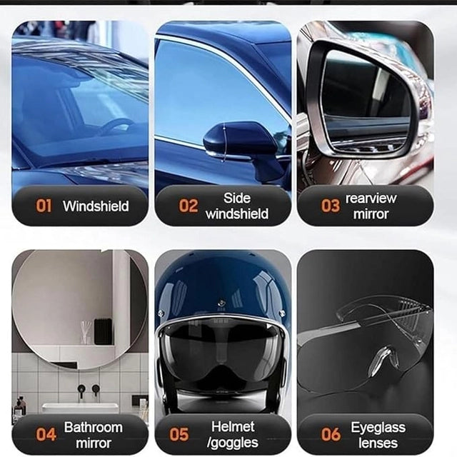 Car Glass Anti Fog Hydrophobic Coating Spray |Rainproof, Streak-Free Automotive Cleaner | Multipurpose Windshield