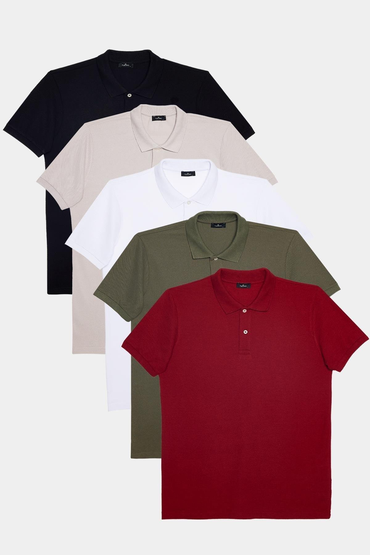 Pack of 5 Polo T-Shirts for Men | Accedoria